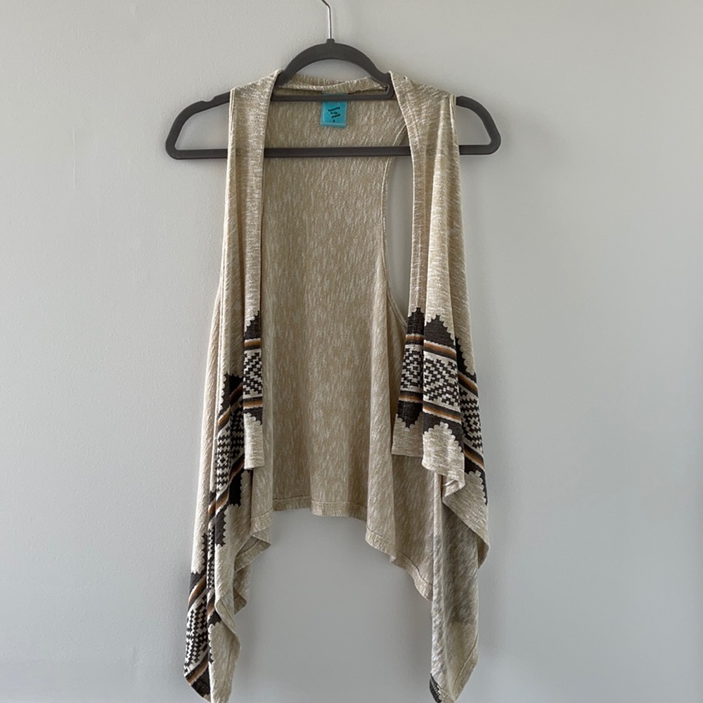 Cute lighter tan shawl with sleeves